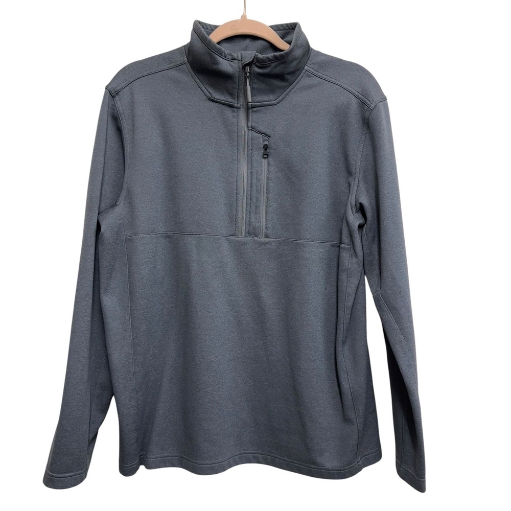 The‎ North Face FlashDry 1/4 Zip Pullover L Gray Performance Athletic Sweatshirt